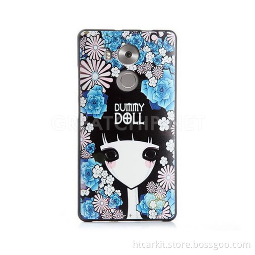 Wholesale Embossment Relief TPU phone case for huawei mate 8 cover case